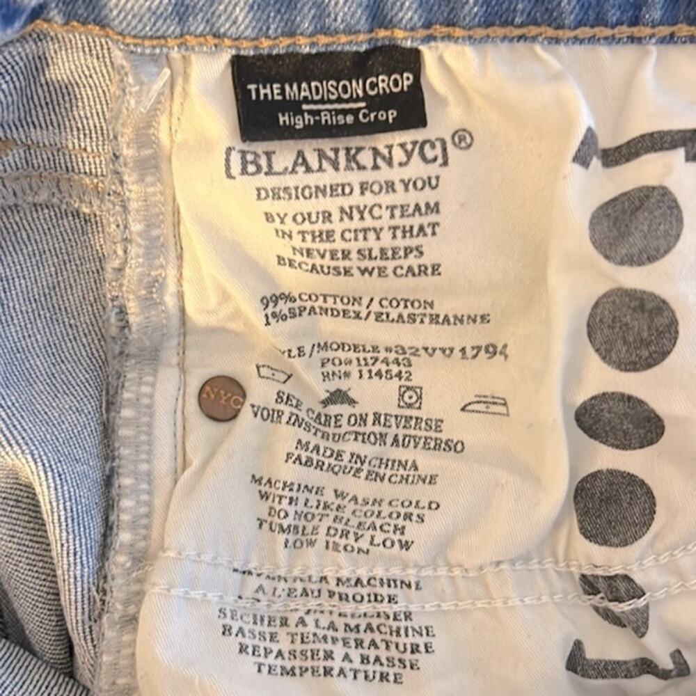 NWT Blank NYC The Madison high rise cropped jeans in So Yesterday wash - Picture 10 of 12
